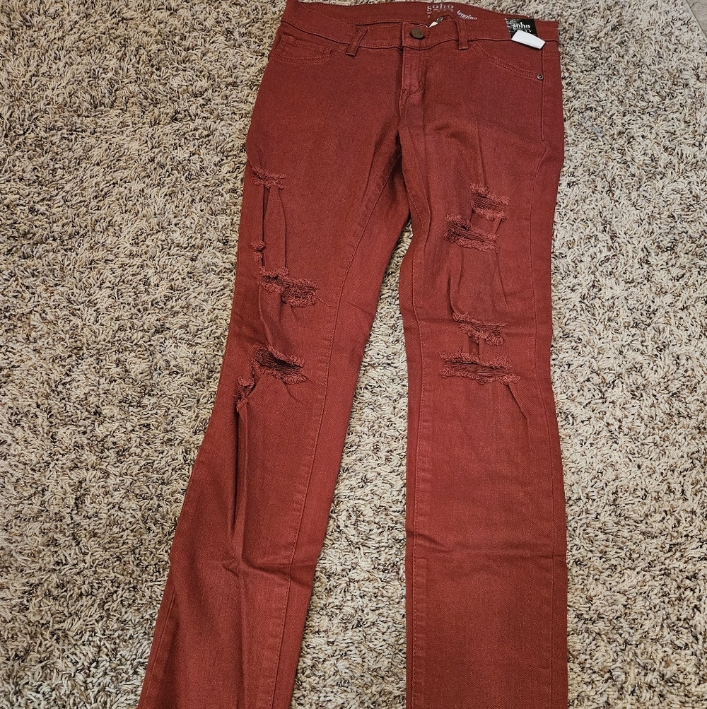New York & Company Burnt Red Legging Jeans